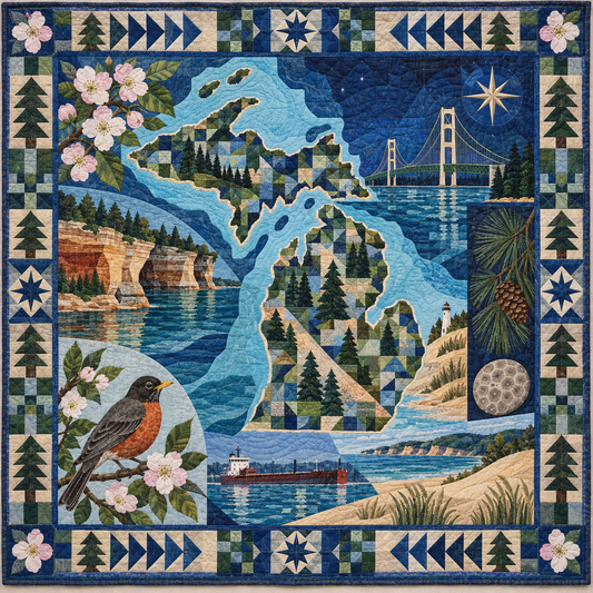 Michigan Mosaic Horizons TD181026619 Quilt Blanket