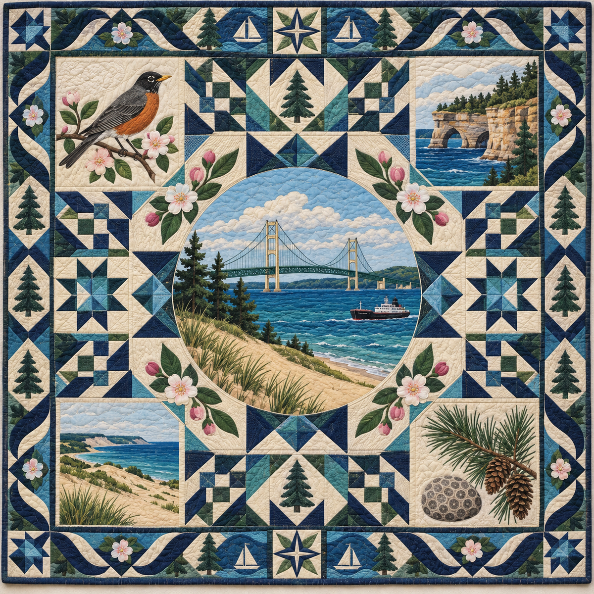 Michigan Celebration In Cloth TD181026620 Quilt Blanket