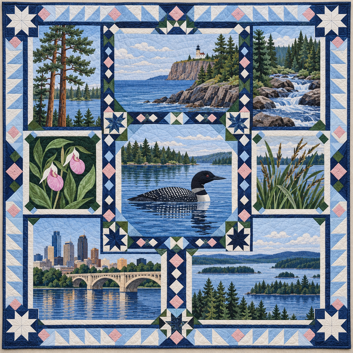 Minnesota Landmark Windows TD181026623 Quilt Blanket
