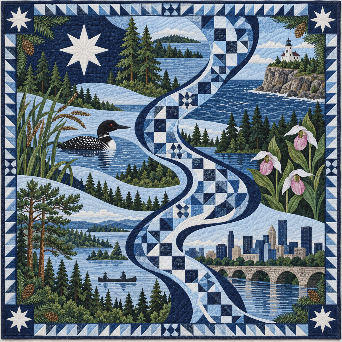 Minnesota River Of Stories TD181026624 Quilt Blanket