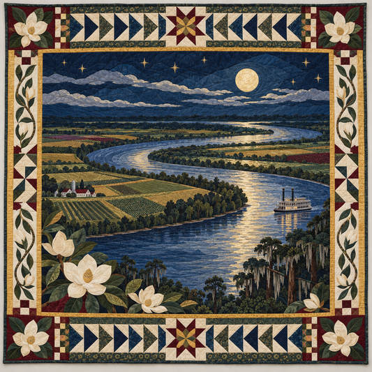 Mississippi Delta River Nocturne TD1410261073 Quilt Blanket