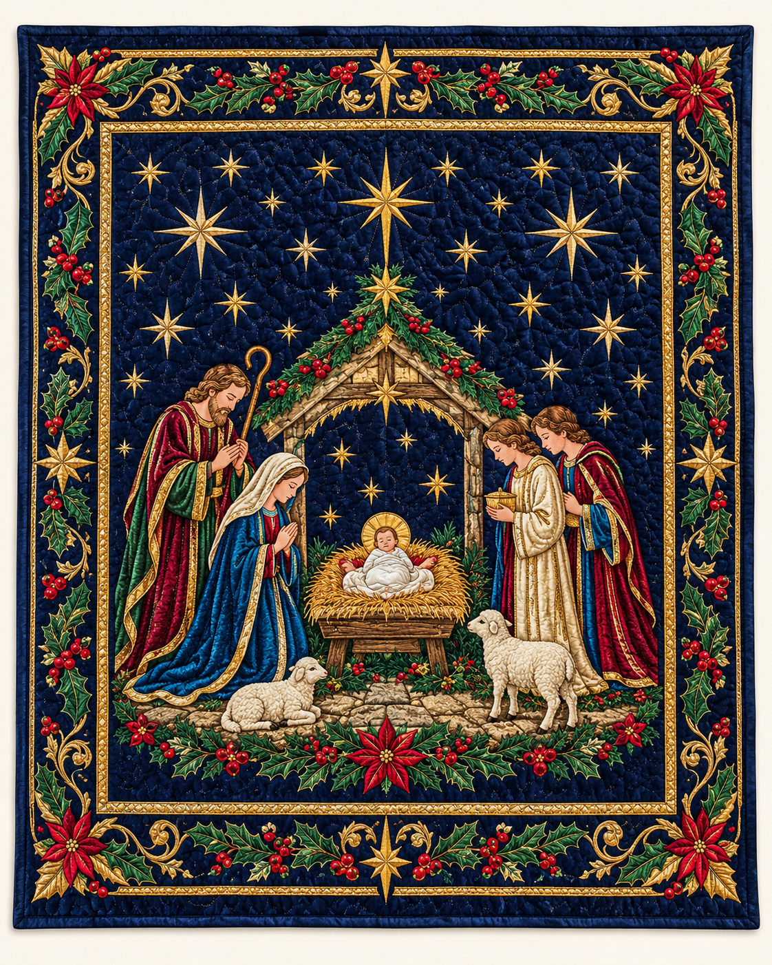 Midnight Nativity TD101026327 Quilt Blanket