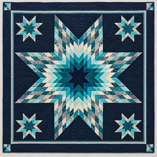 Midnight Turquoise Native American Star TD101026030 Quilt Blanket