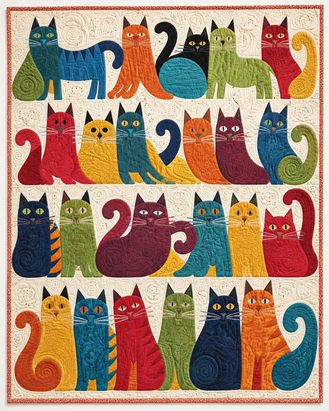 Modern Rainbow Cats TD101026330 Quilt Blanket