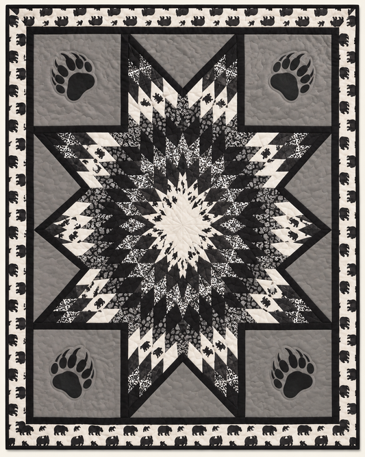 Monochrome Star And Bear Paws TD101026332 Quilt Blanket