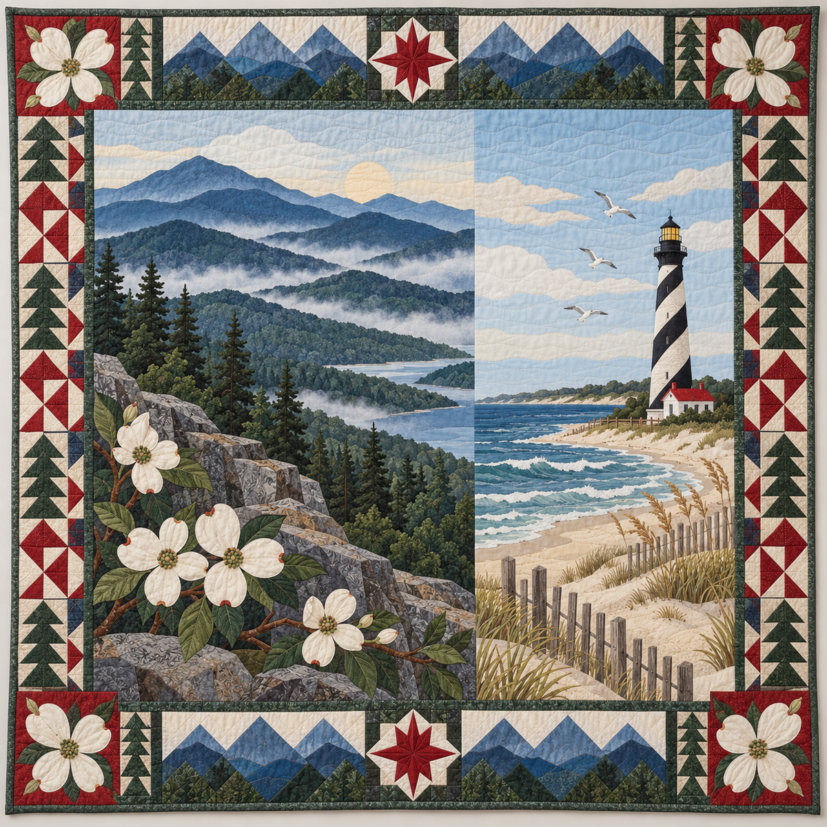 North Carolina Blue Ridge To The Banks TD1410261079 Quilt Blanket