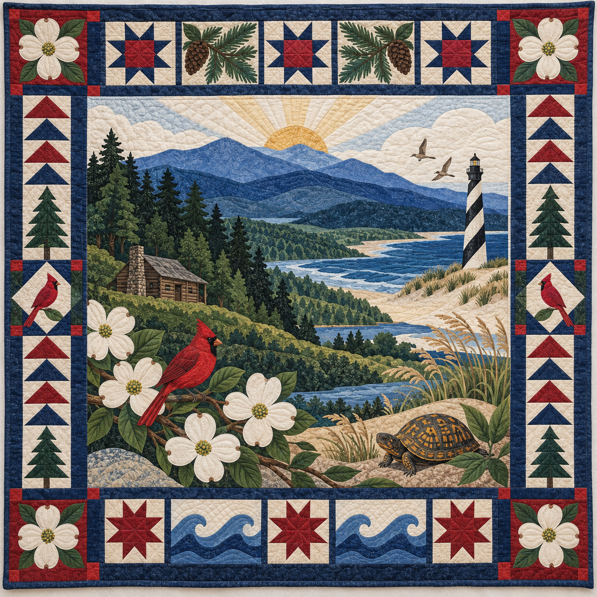 North Carolina Landscape Tapestry TD181026661 Quilt Blanket
