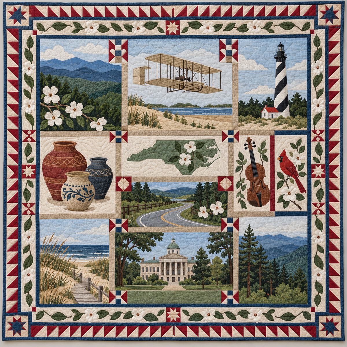 North Carolina Clay And First Flight TD1410261081 Quilt Blanket