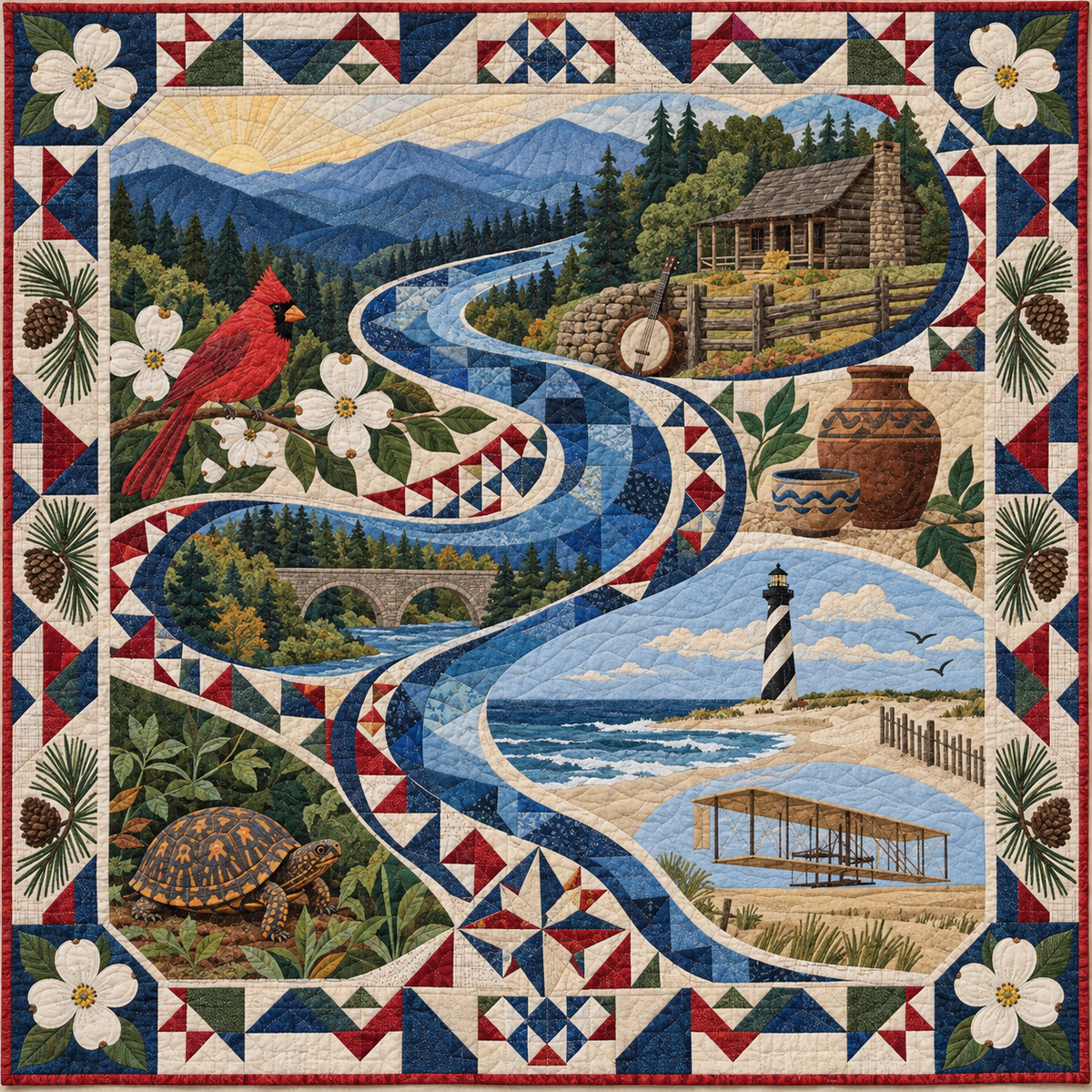 North Carolina River Of Stories TD181026664 Quilt Blanket