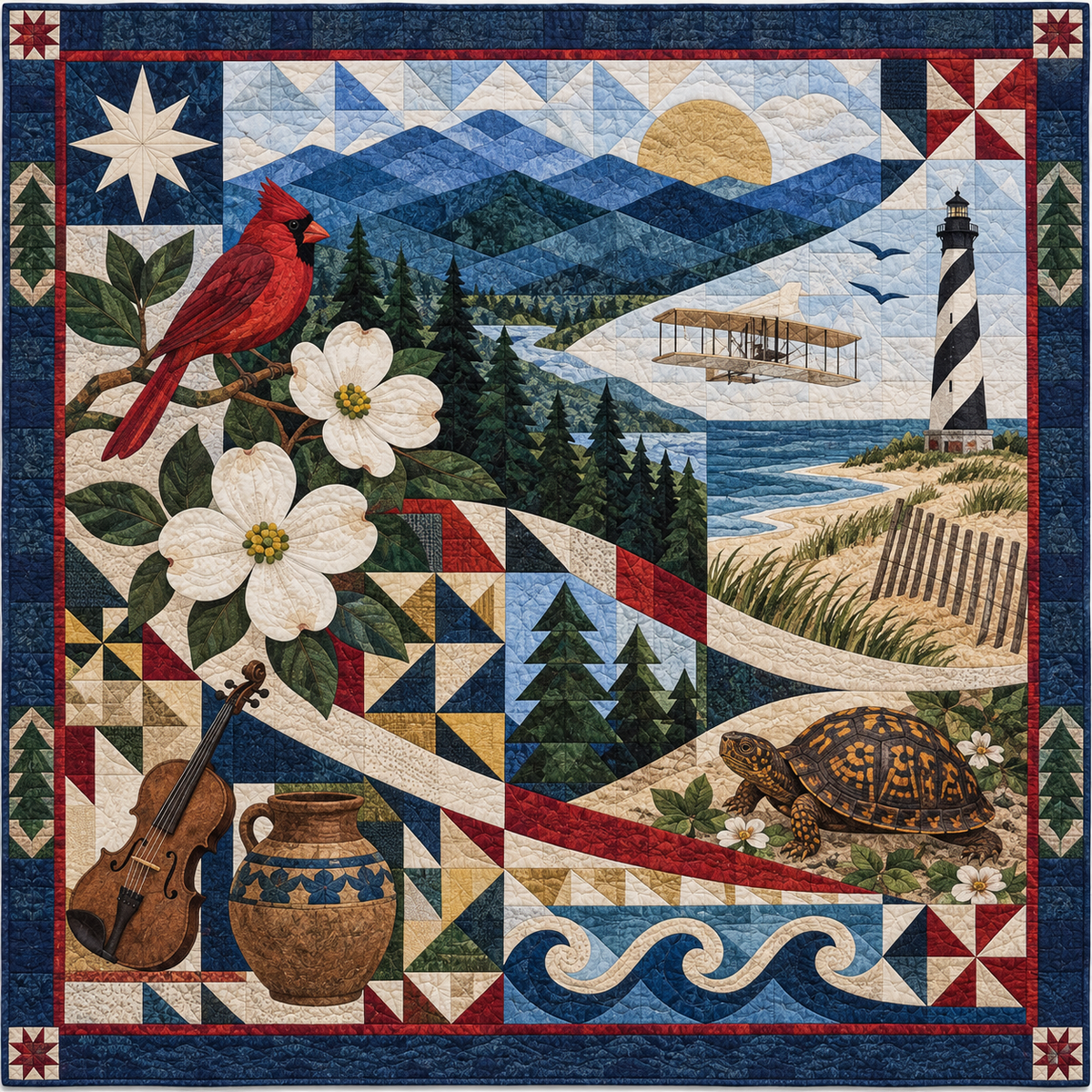 North Carolina Mosaic Horizons TD181026669 Quilt Blanket