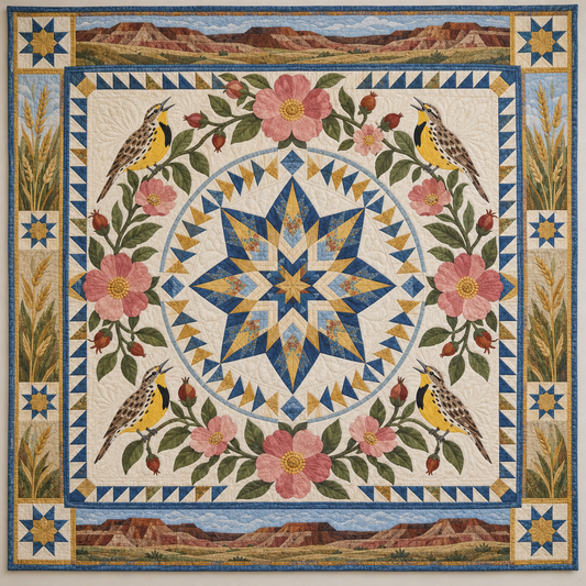 North Dakota Prairie Union Star TD1410261083 Quilt Blanket