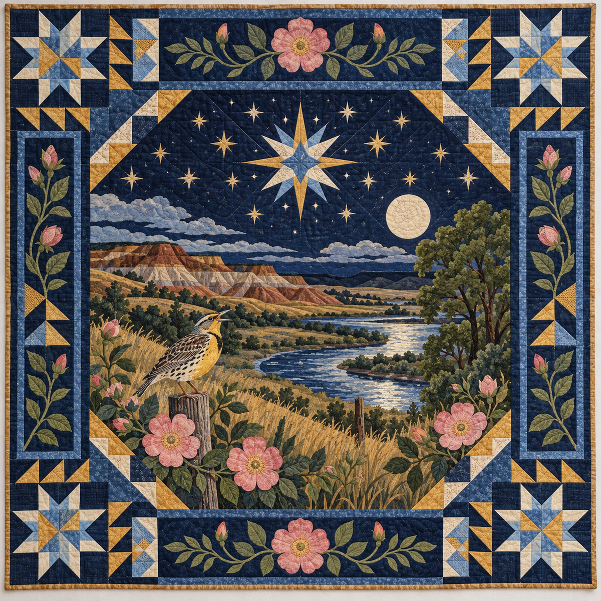 North Dakota Night Garden TD181026675 Quilt Blanket