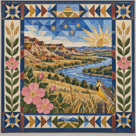 North Dakota Mosaic Horizons TD181026679 Quilt Blanket