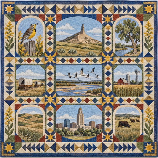 Nebraska Landmark Windows TD181026683 Quilt Blanket