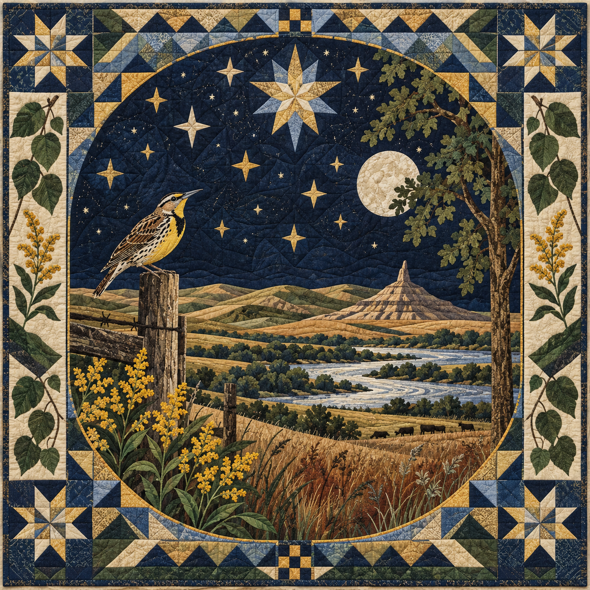 Nebraska Night Garden TD181026685 Quilt Blanket