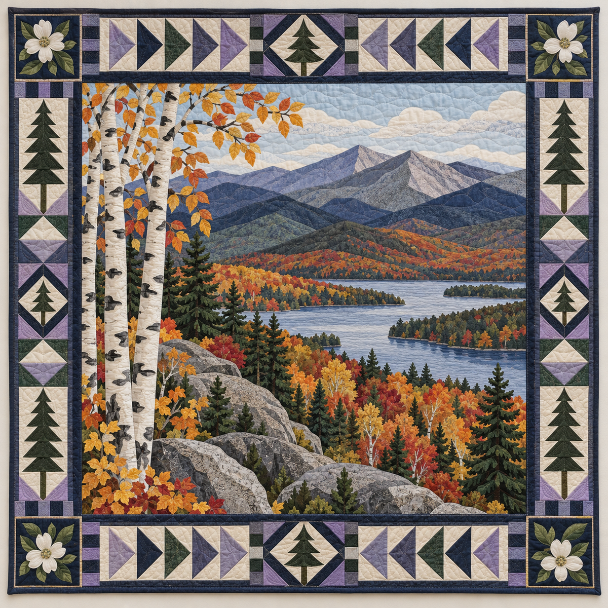 New Hampshire White Mountain Seasons TD1410261088 Quilt Blanket
