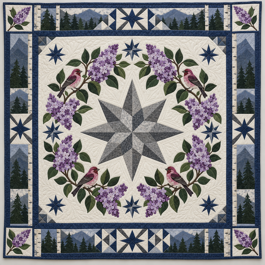 New Hampshire Lilac And Granite Star TD1410261089 Quilt Blanket