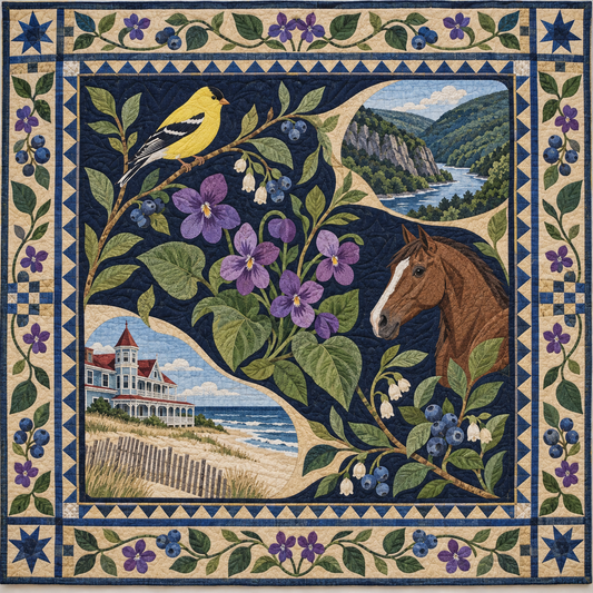 New Jersey Botanical Heritage TD181026702 Quilt Blanket
