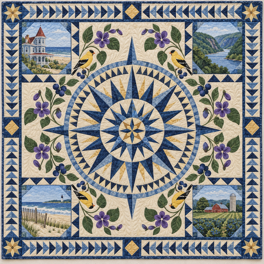 New Jersey Radiant Compass TD181026707 Quilt Blanket
