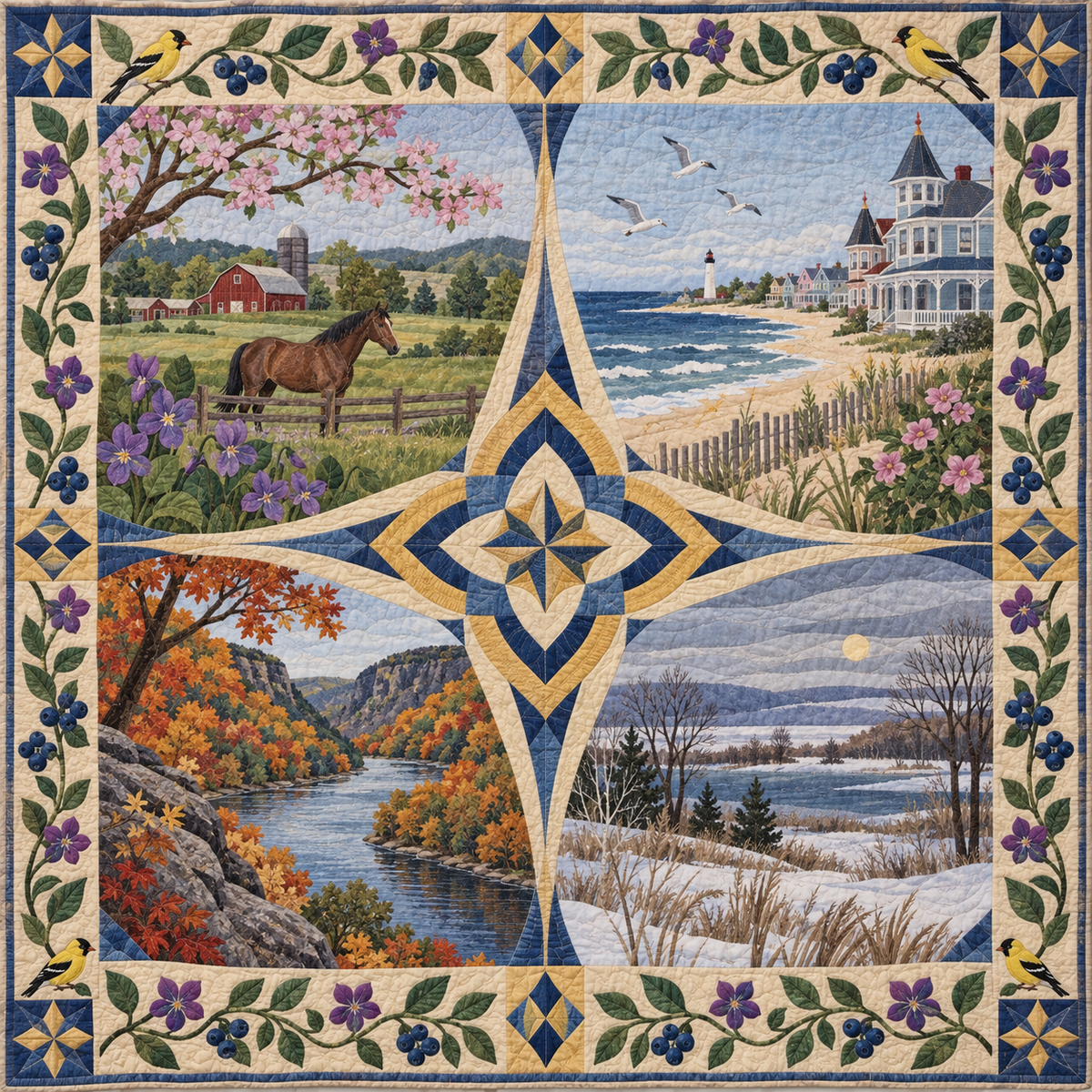 New Jersey Four Seasons TD181026708 Quilt Blanket