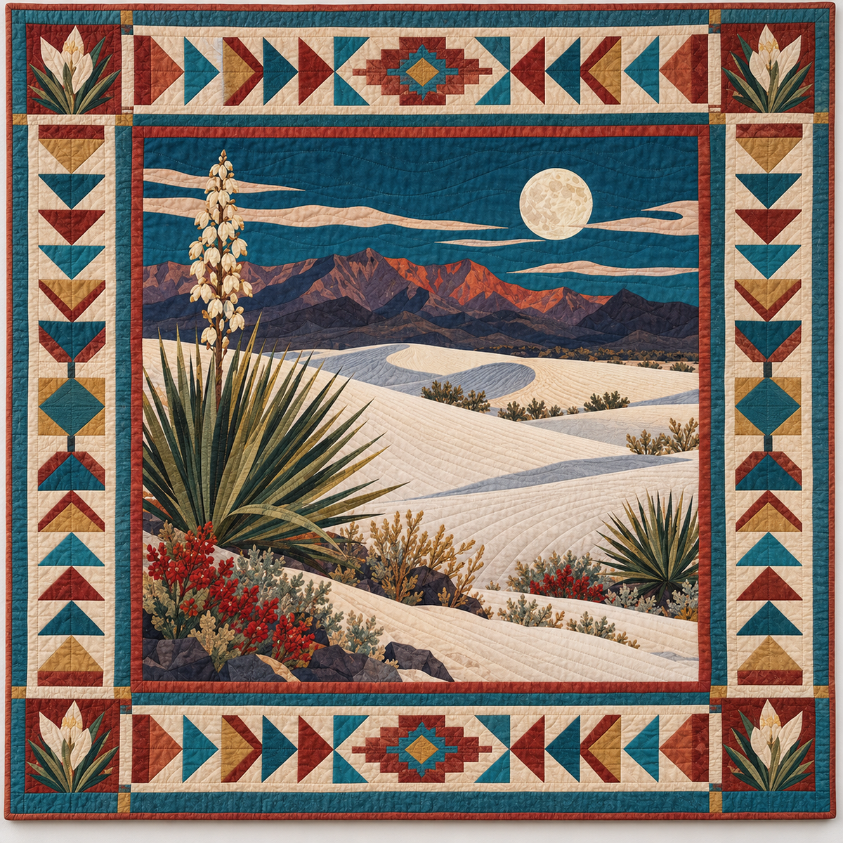 New Mexico White Sands Moonrise TD1410261094 Quilt Blanket