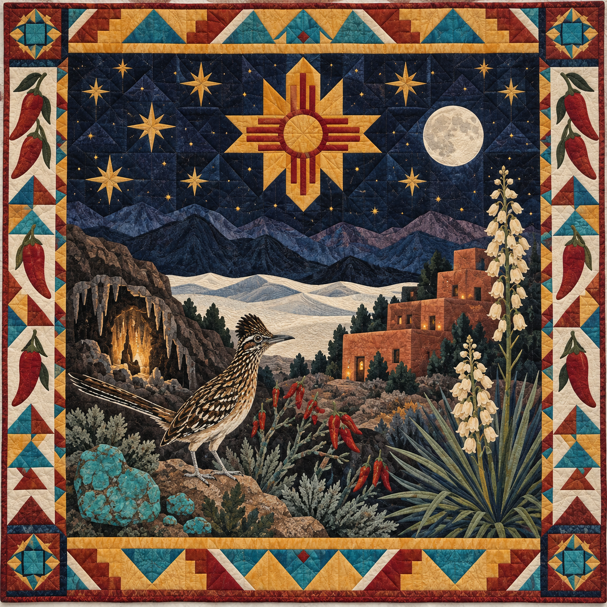 New Mexico Night Garden TD181026715 Quilt Blanket