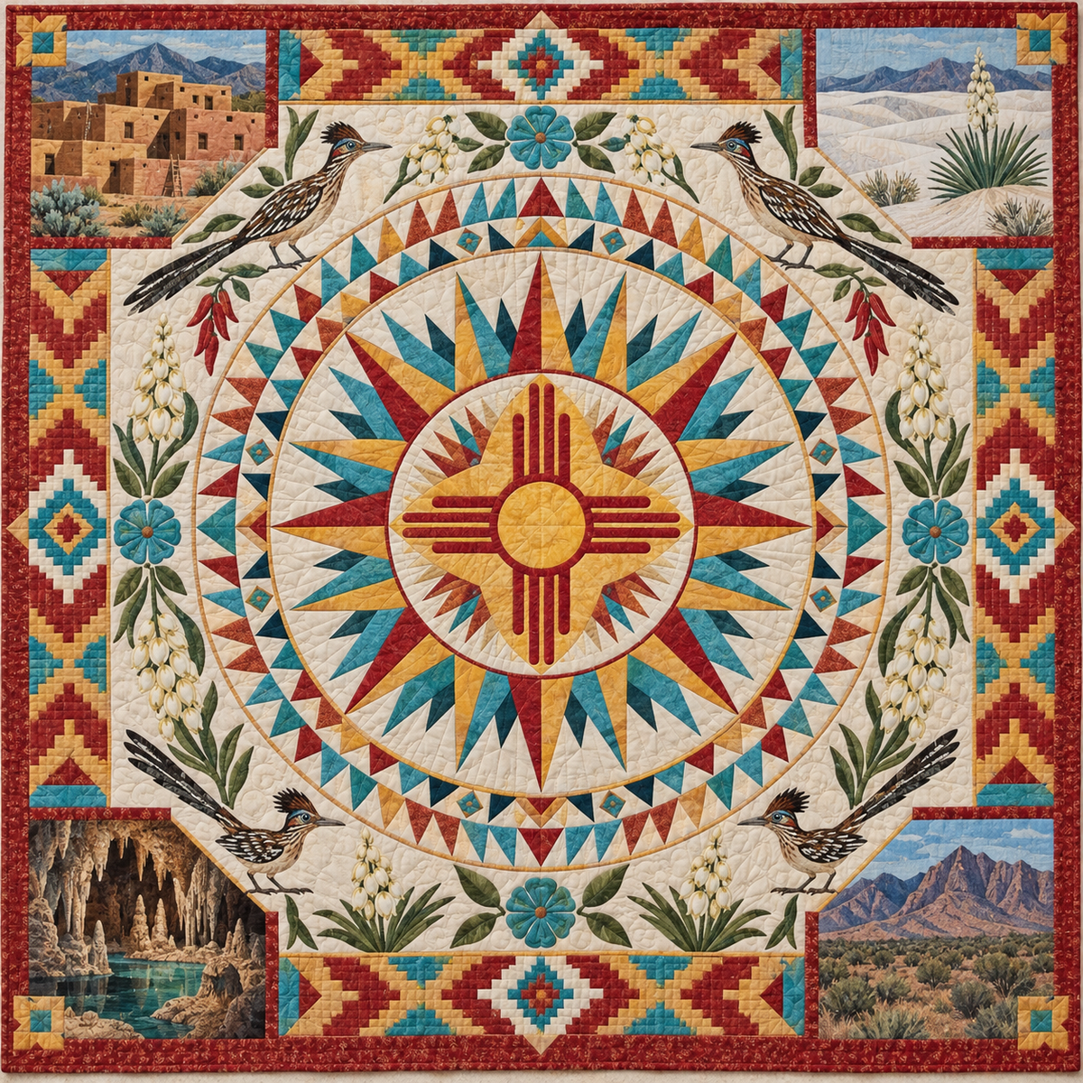 New Mexico Radiant Compass TD181026717 Quilt Blanket