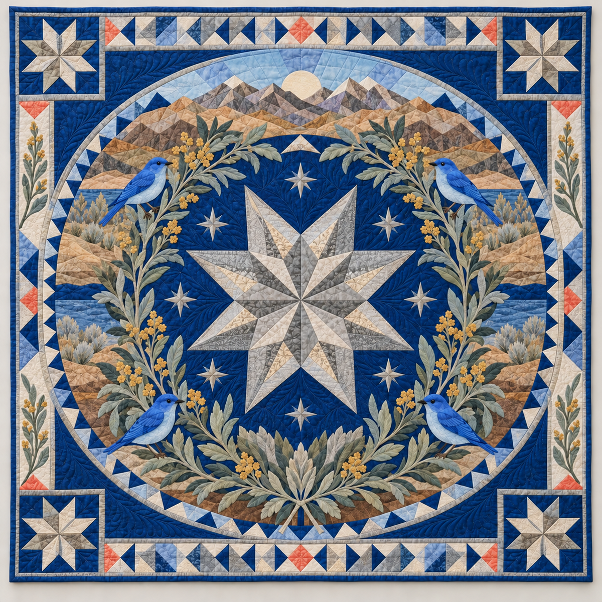 Nevada Silver Sage Star TD1410261098 Quilt Blanket