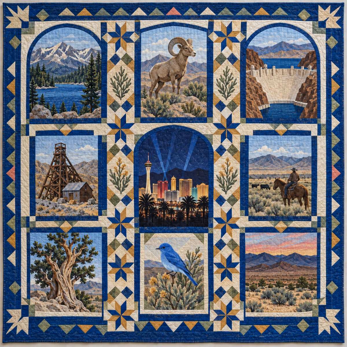 Nevada Landmark Windows TD181026723 Quilt Blanket