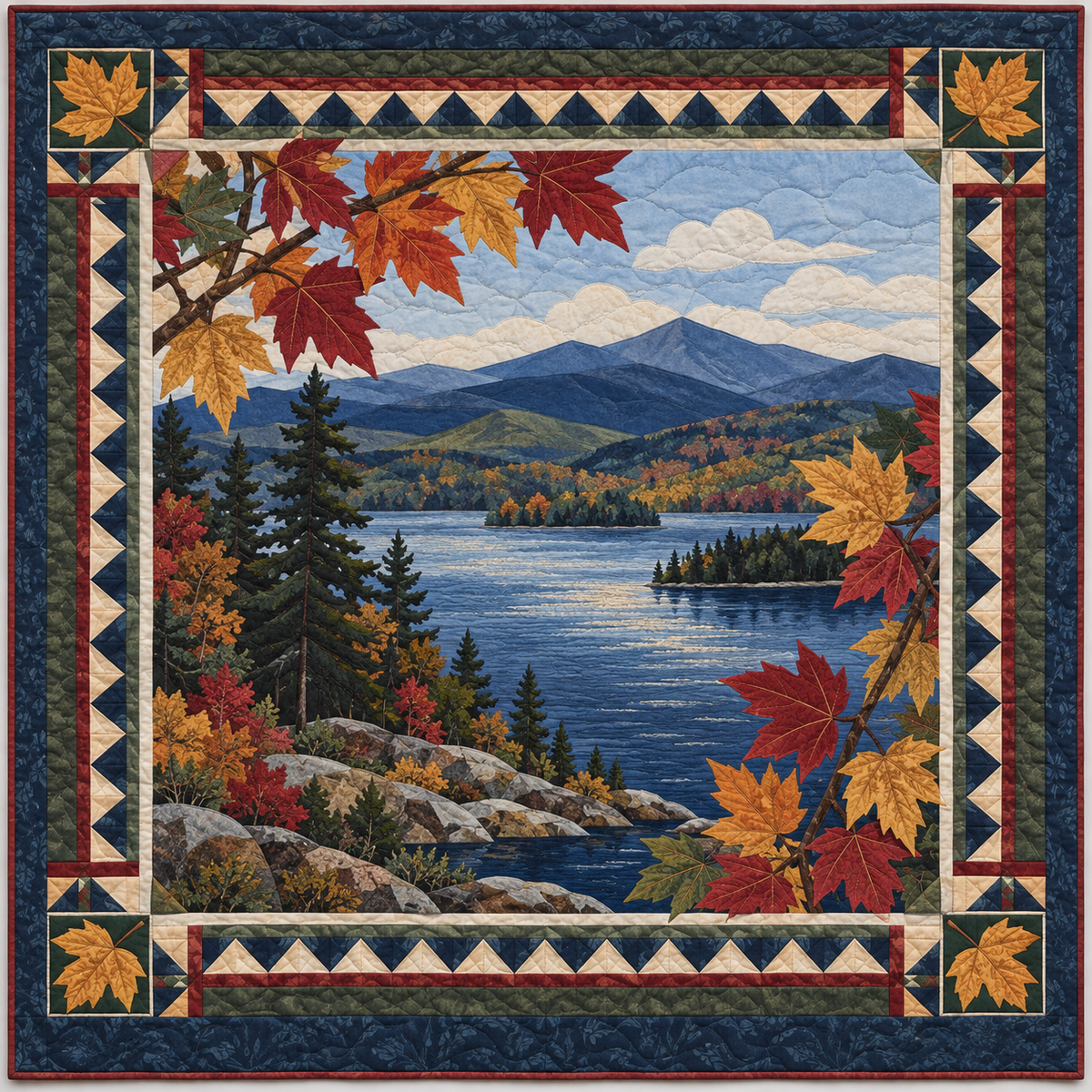 New York Adirondack Water And Maple TD1410261100 Quilt Blanket