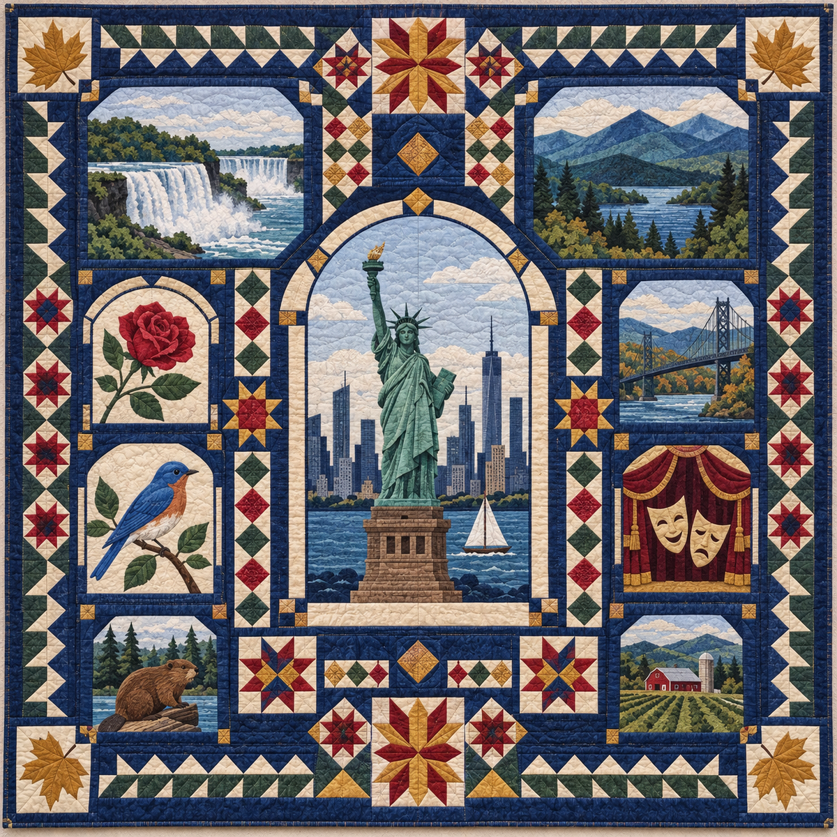 New York Landmark Windows TD181026733 Quilt Blanket