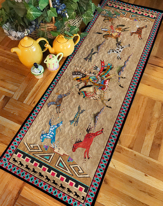 Native American Inspired Horses TL240503YTR Quilted Table Runner