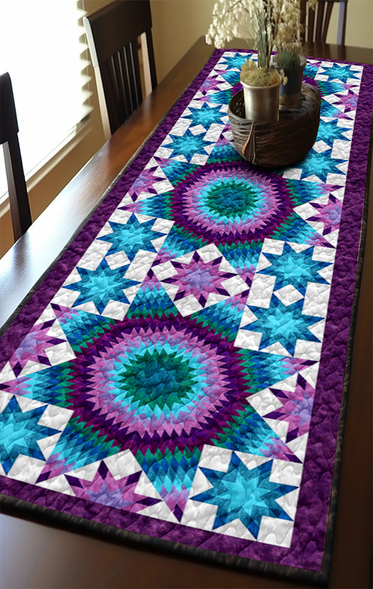 Native American Purple Star TL260504YTR Quilted Table Runner