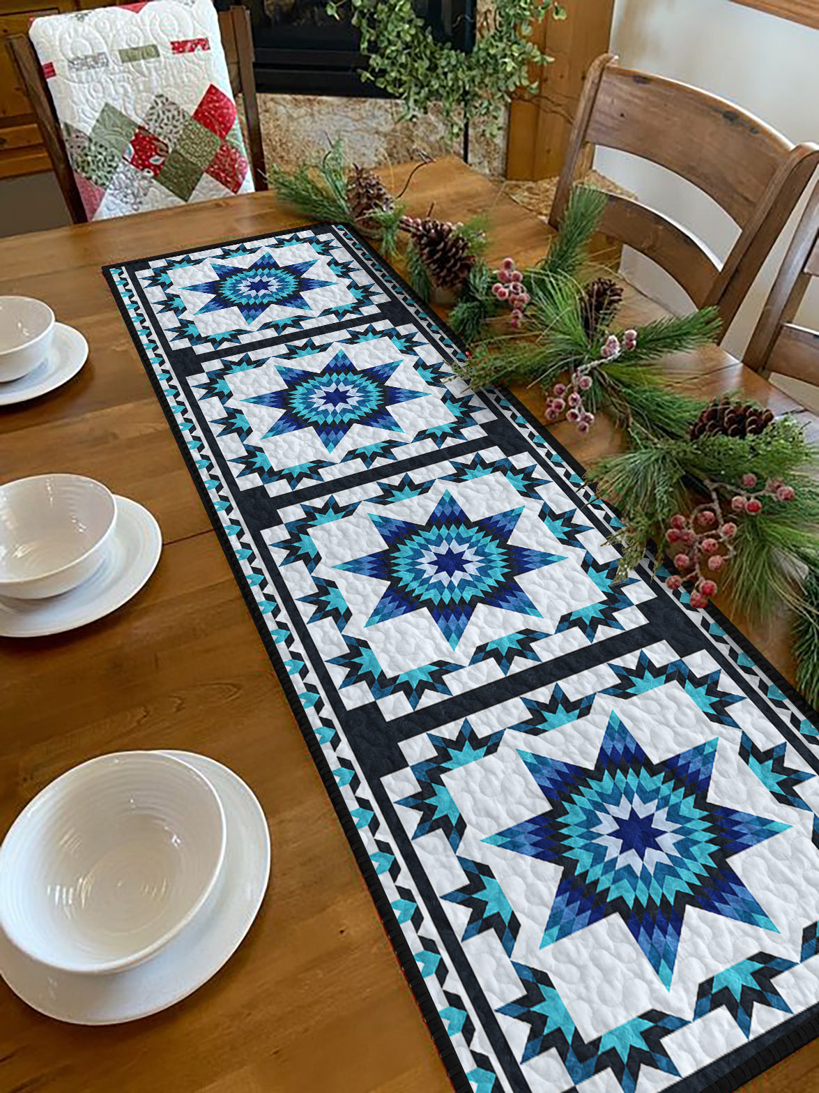 Native American Star HN270505MTR Quilted Table Runner