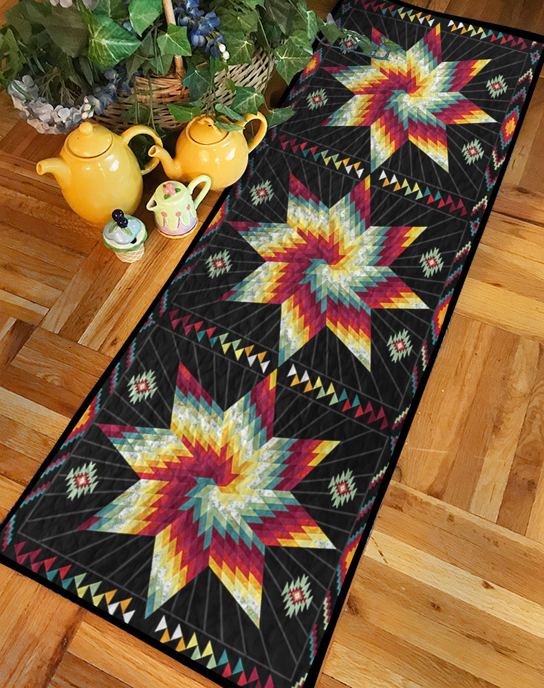 Native American Star JP080401TR Quilted Table Runner