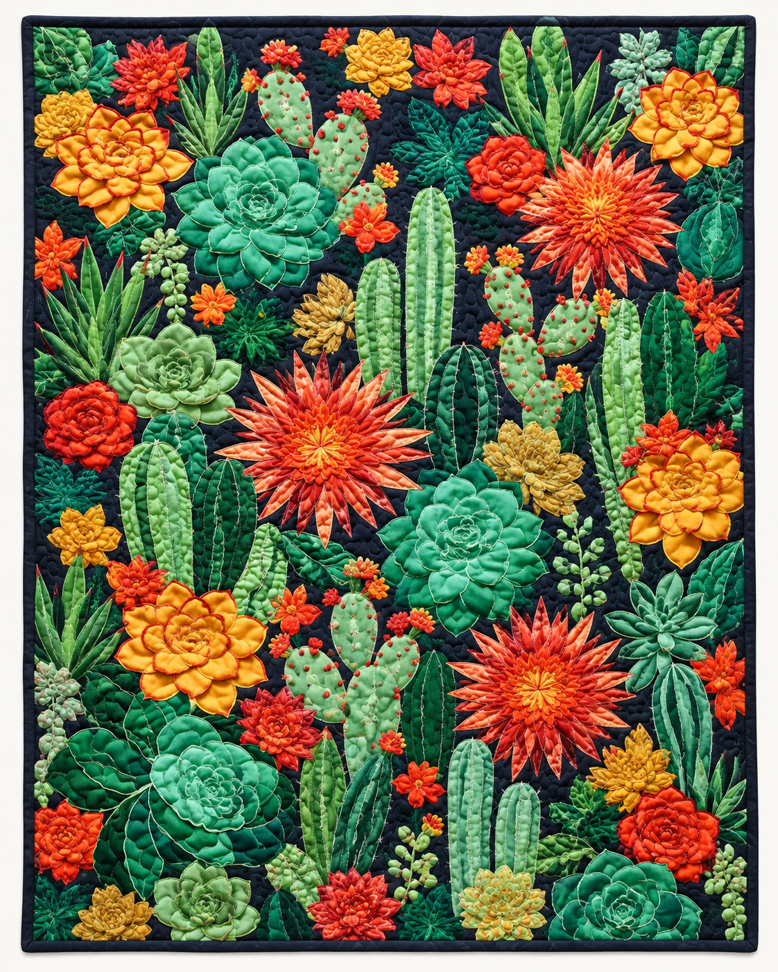 Night Succulent Garden TD101026340 Quilt Blanket