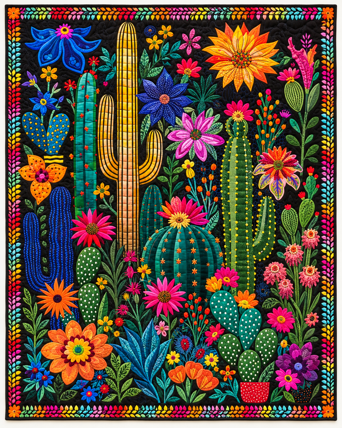 Nighttime Cactus Fiesta TD101026341 Quilt Blanket