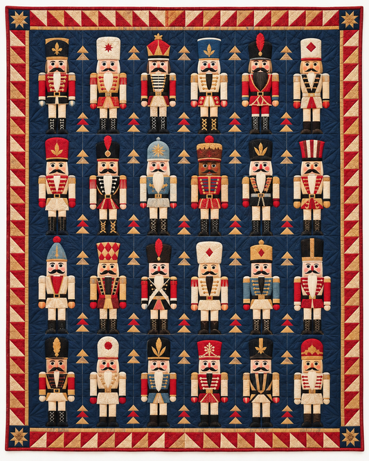Nutcracker Parade On Navy TD101026347 Quilt Blanket
