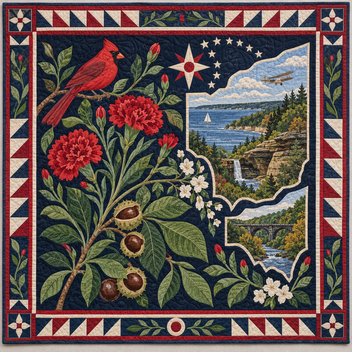 Ohio Botanical Heritage TD181026742 Quilt Blanket