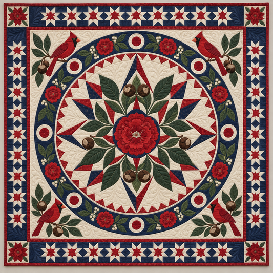 Ohio Buckeye Carnation Star TD1410261104 Quilt Blanket
