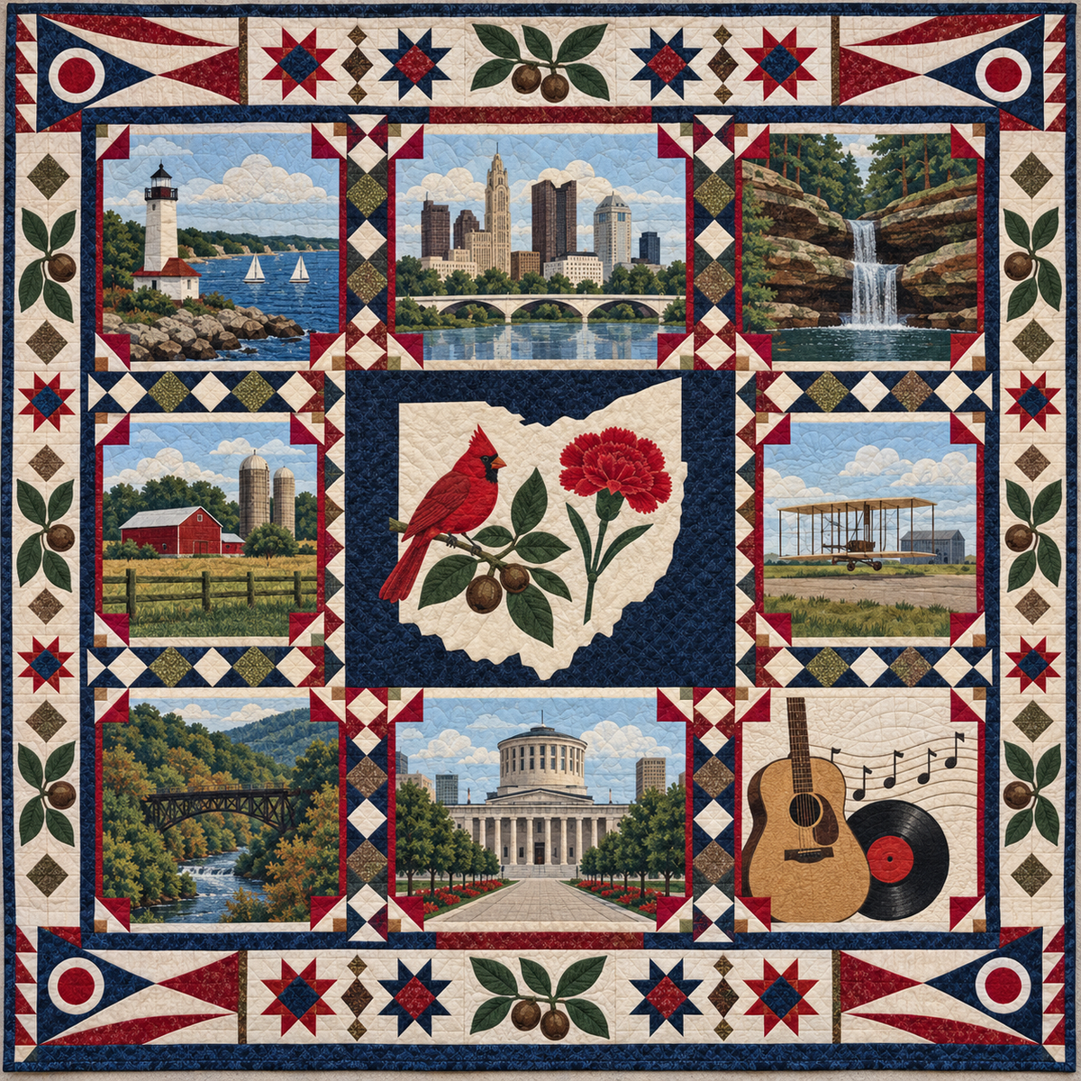 Ohio Landmark Windows TD181026743 Quilt Blanket