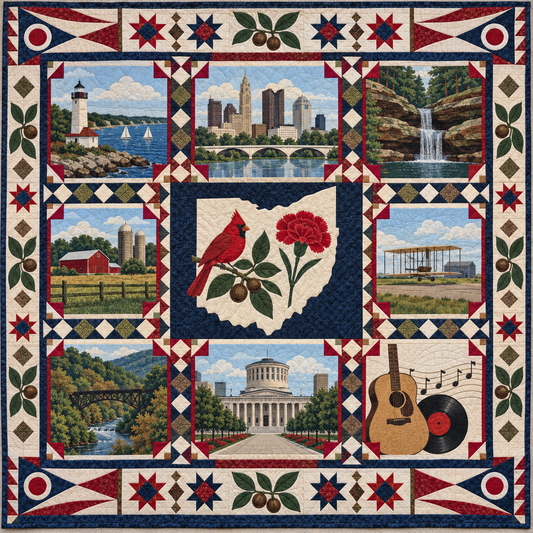 Ohio Landmark Windows TD181026743 Quilt Blanket