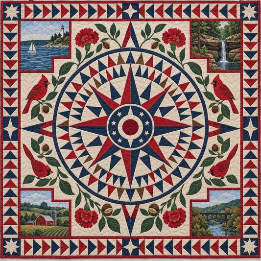 Ohio Radiant Compass TD181026747 Quilt Blanket