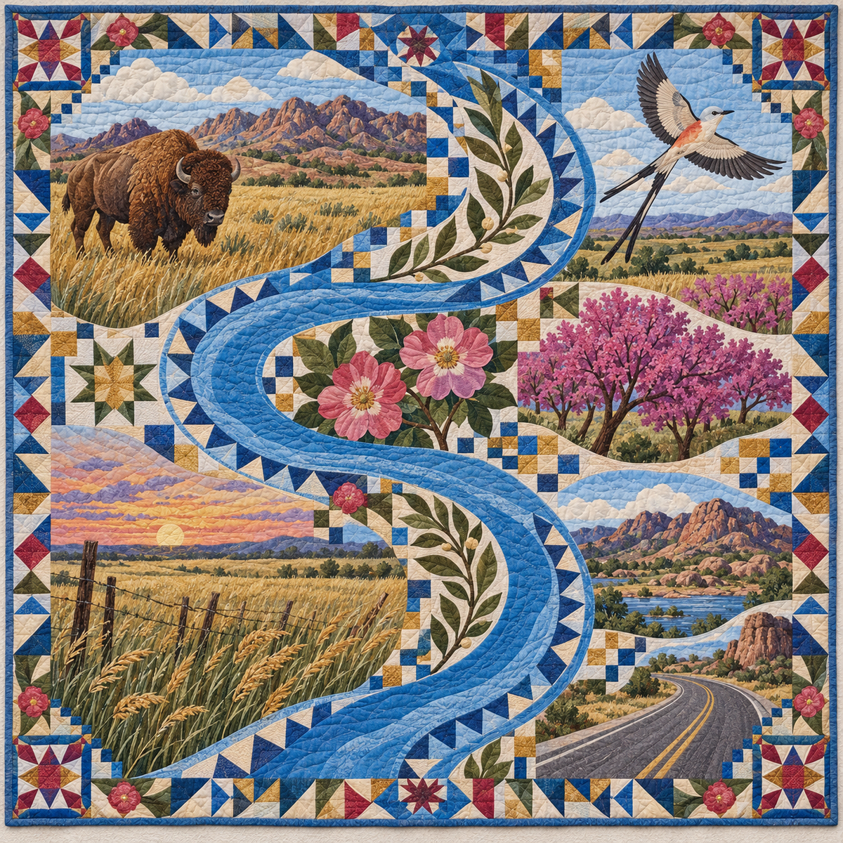 Oklahoma River Of Stories TD181026754 Quilt Blanket