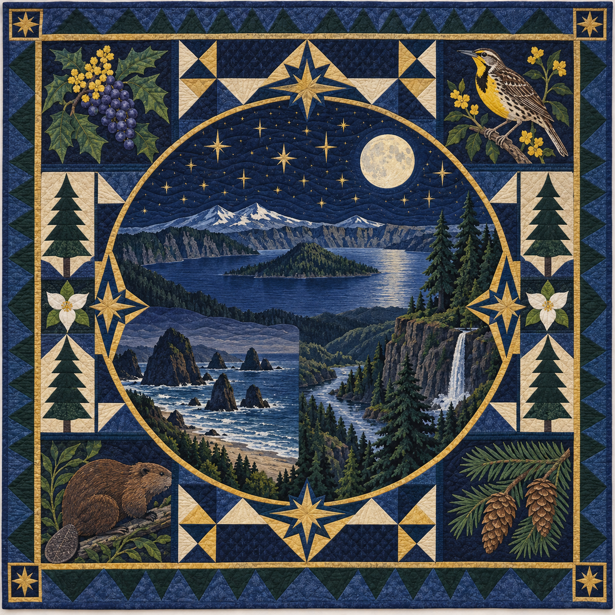 Oregon Night Garden TD181026765 Quilt Blanket