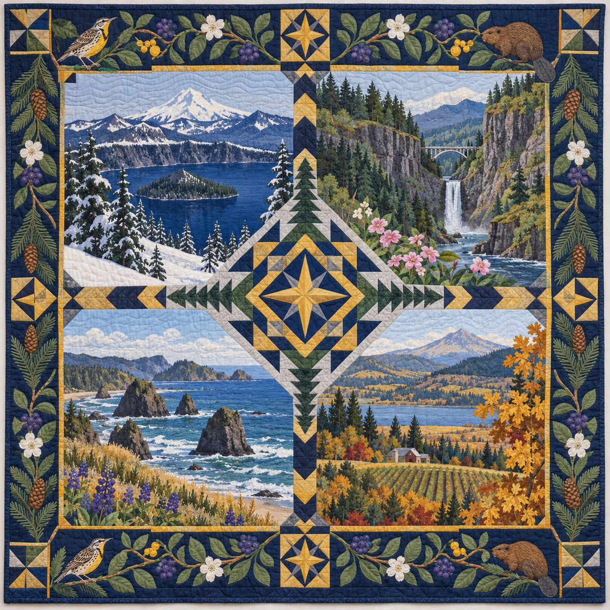 Oregon Four Seasons TD181026768 Quilt Blanket