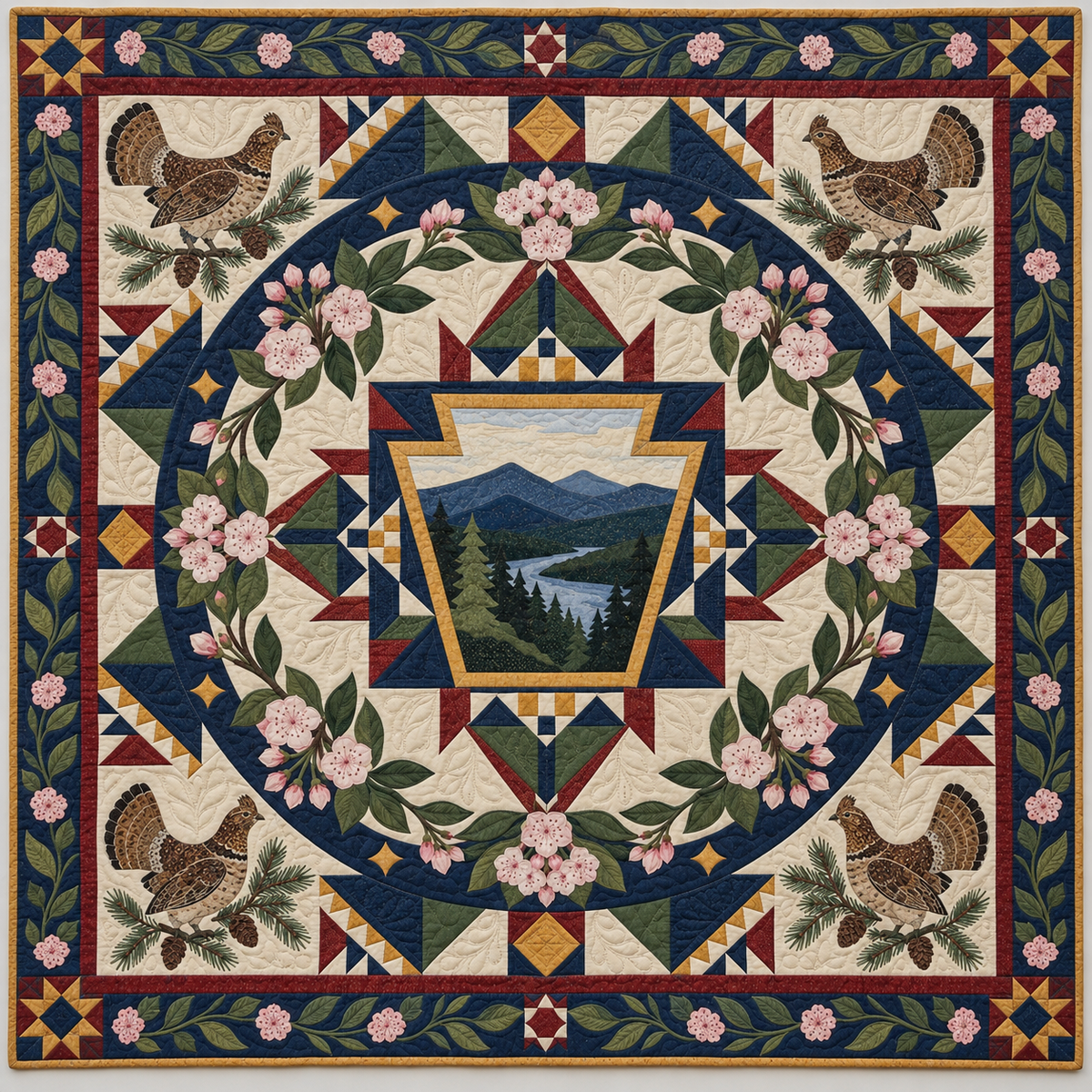 Pennsylvania Keystone Garden TD1410261113 Quilt Blanket
