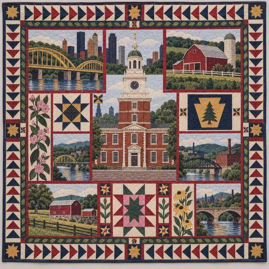 Pennsylvania Bridges Of Industry TD1410261114 Quilt Blanket