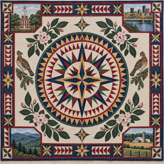 Pennsylvania Radiant Compass TD181026777 Quilt Blanket