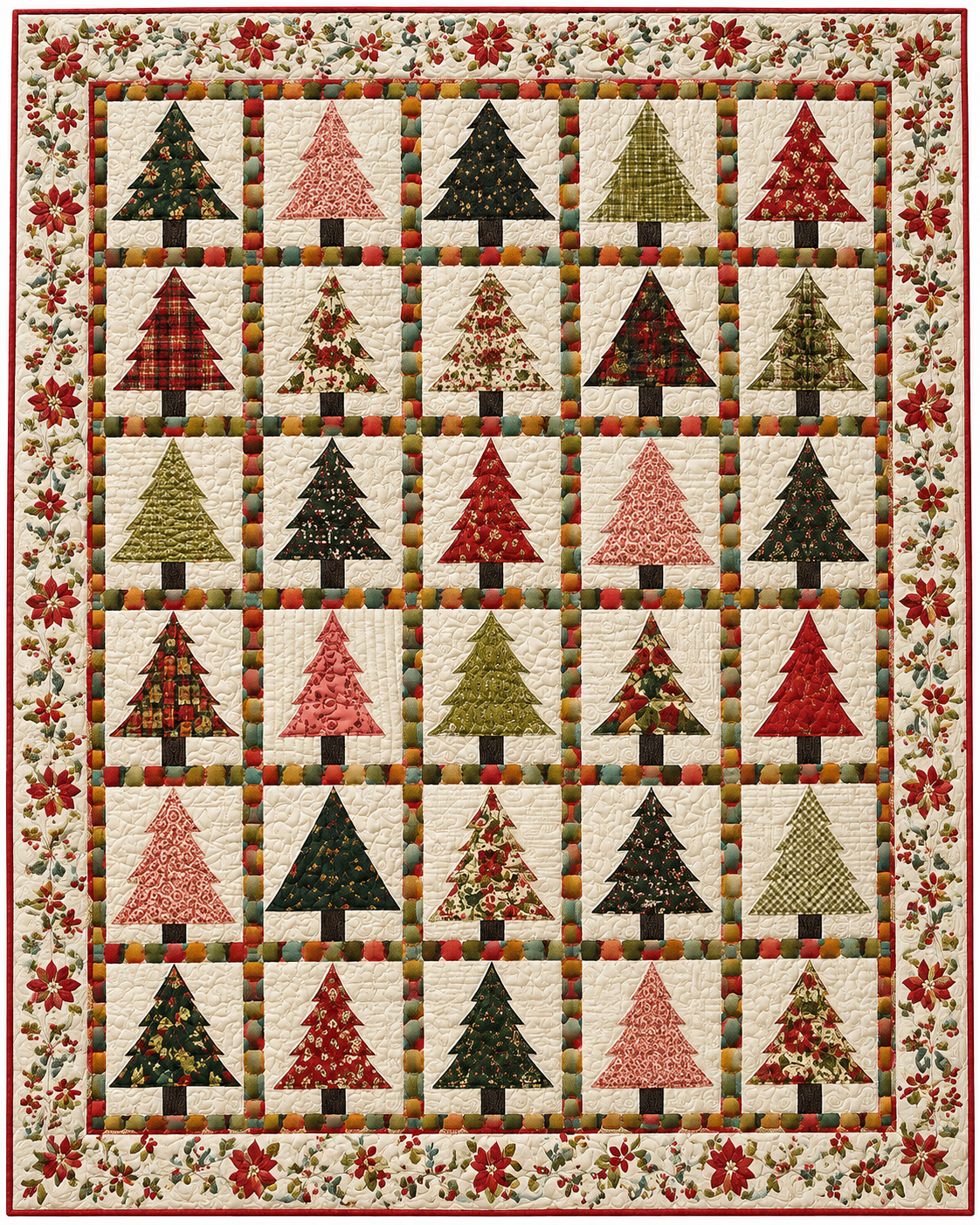Patchwork Christmas Tree Garden TD101026363 Quilt Blanket